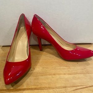 Jessica Simpson Red Patent 2 1/2 heels, sz 8 1/2